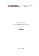 Yeni kitablar 2012 (№1): annotasiyalı biblioqrafik göstərici